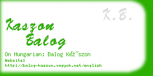 kaszon balog business card